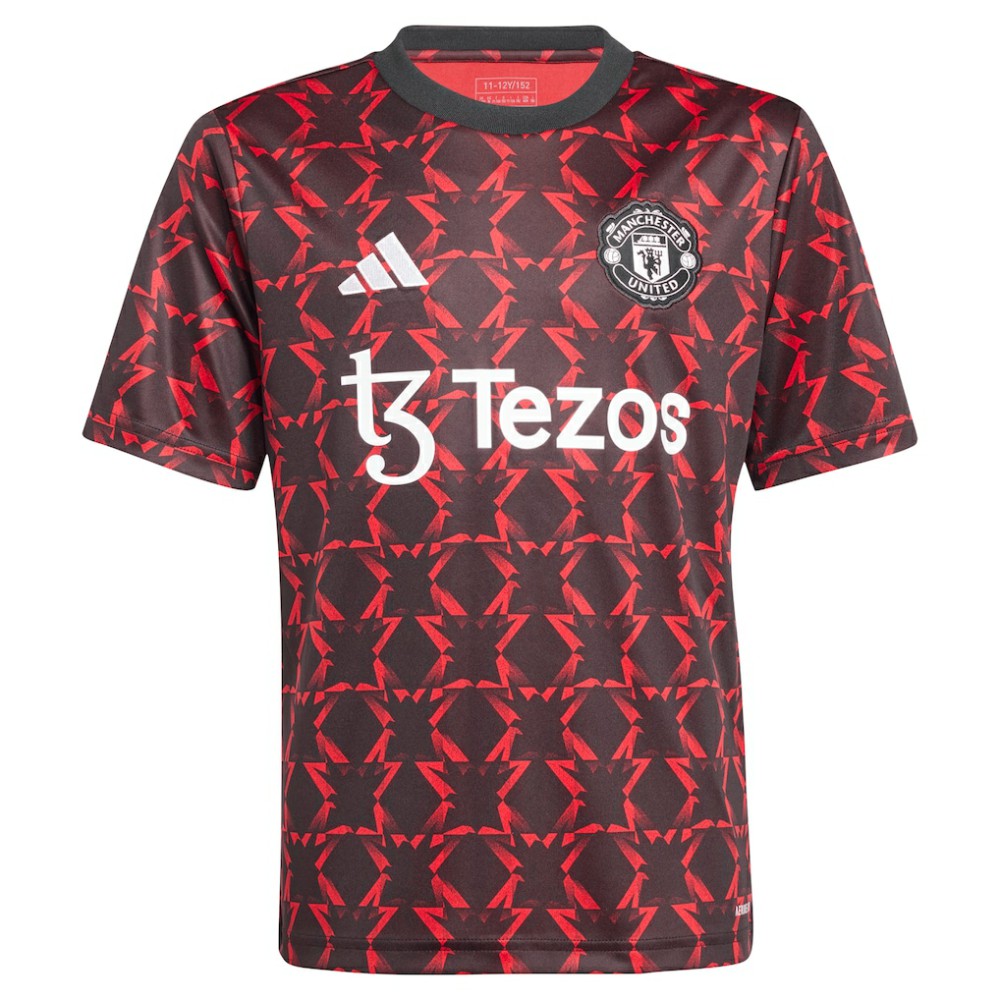 Adidas - Manchester United Youth 2024/25 Pre-Match Top - Black