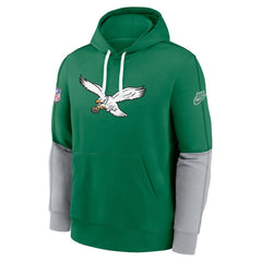 Philadelphia Eagles Throwback Logo Club Tri-Blend Pullover Hoodie - Kelly Green - Nike