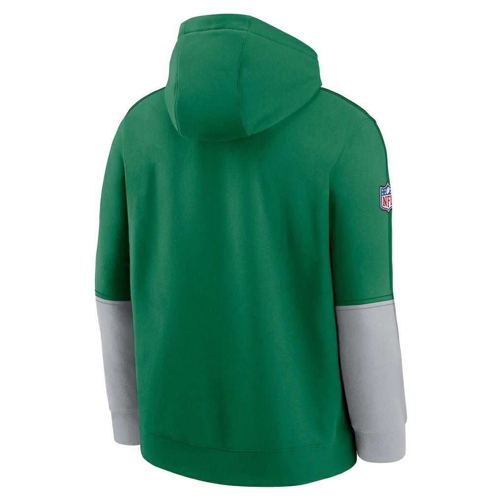 Philadelphia Eagles Throwback Logo Club Tri-Blend Pullover Hoodie - Kelly Green - Nike