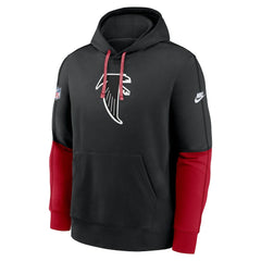 Atlanta Falcons Throwback Logo Club Tri-Blend Pullover Hoodie - Black - Nike
