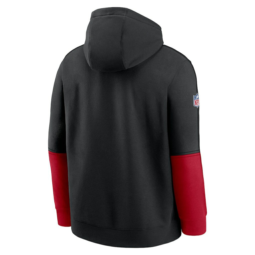 Atlanta Falcons Throwback Logo Club Tri-Blend Pullover Hoodie - Black - Nike