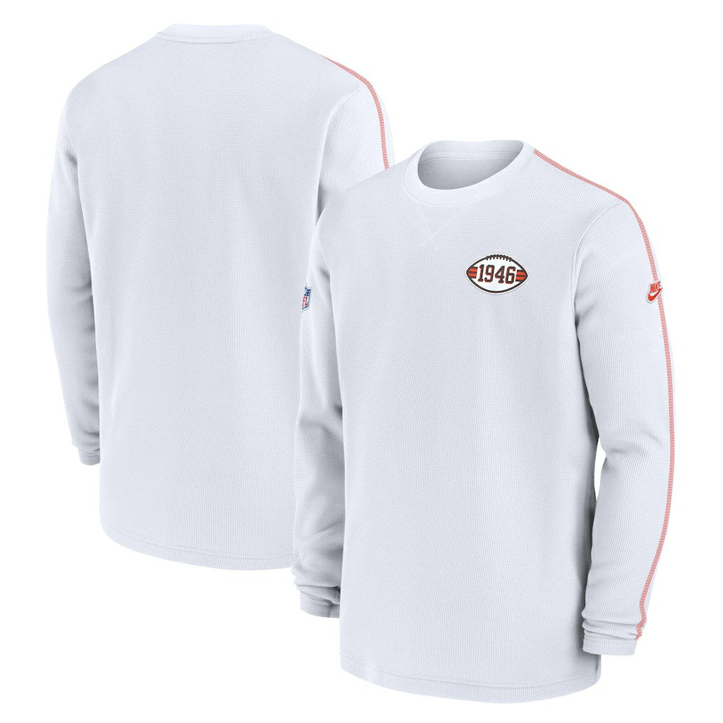 Cleveland Browns Alternate Logo Coach Long Sleeve Top - White - Nike