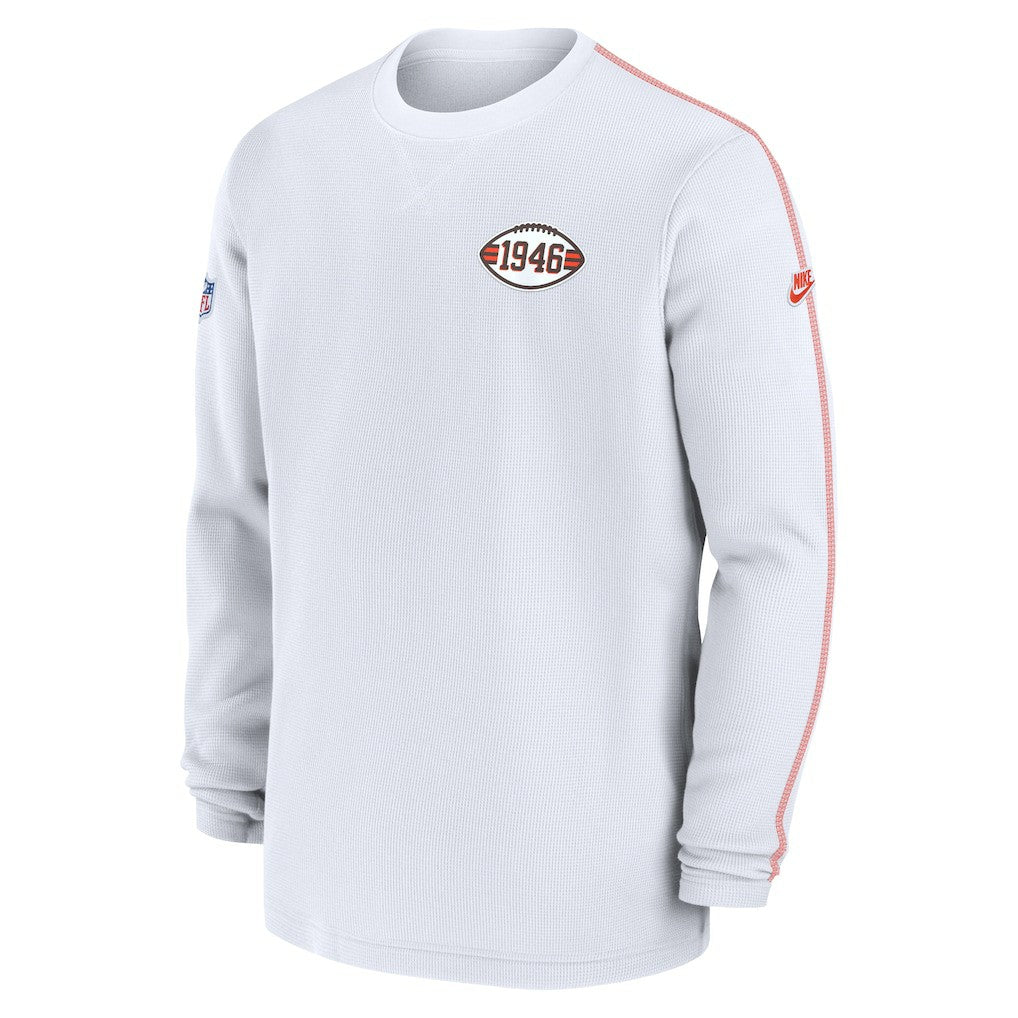 Cleveland Browns Alternate Logo Coach Long Sleeve Top - White - Nike