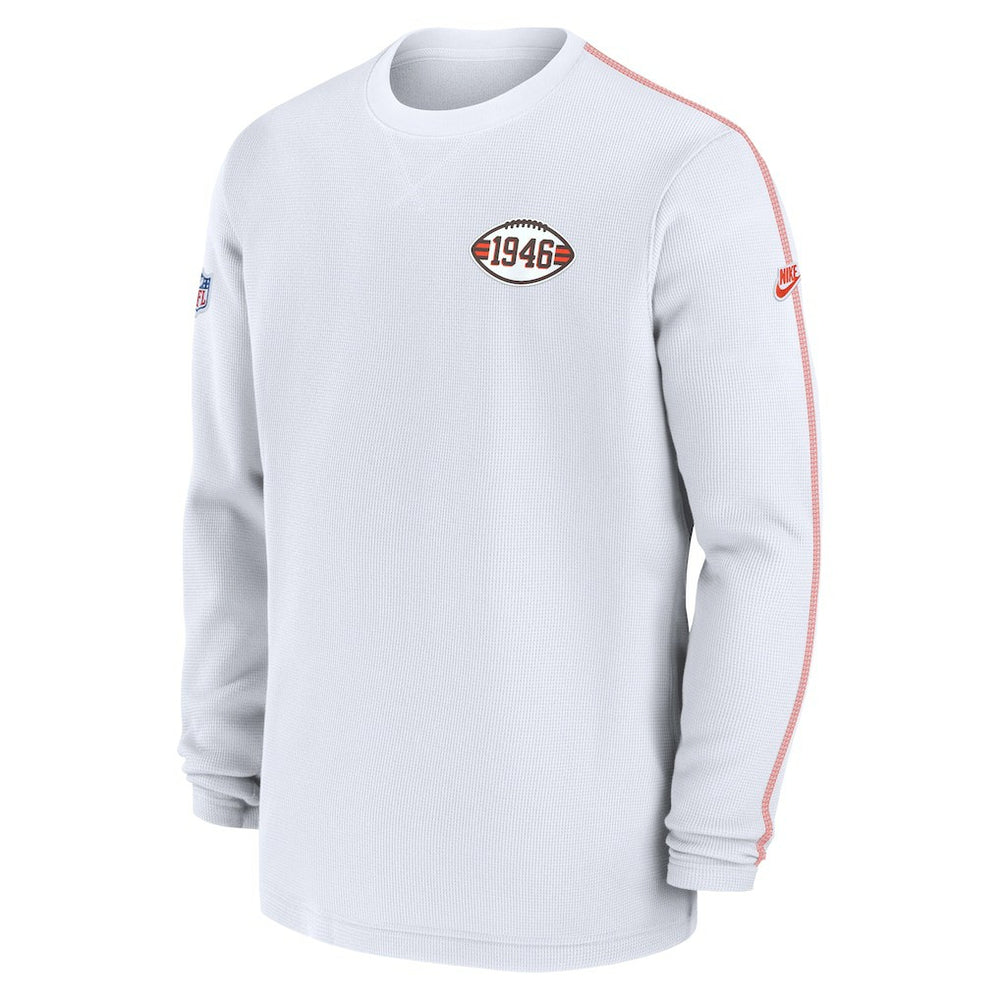 Cleveland Browns Alternate Logo Coach Long Sleeve Top - White - Nike