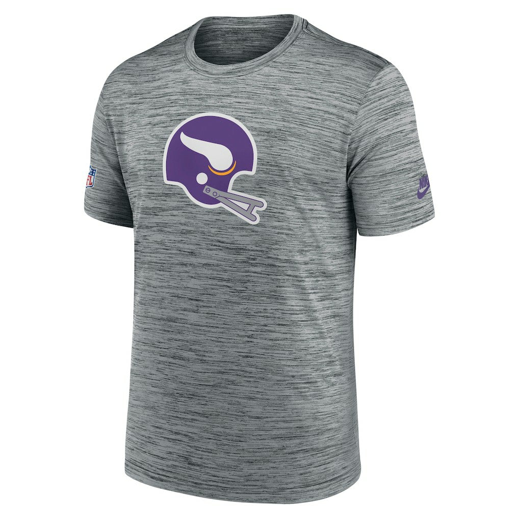 Minnesota Vikings Sideline Velocity Throwback Logo Dri-FIT T-Shirt - Gray - Nike