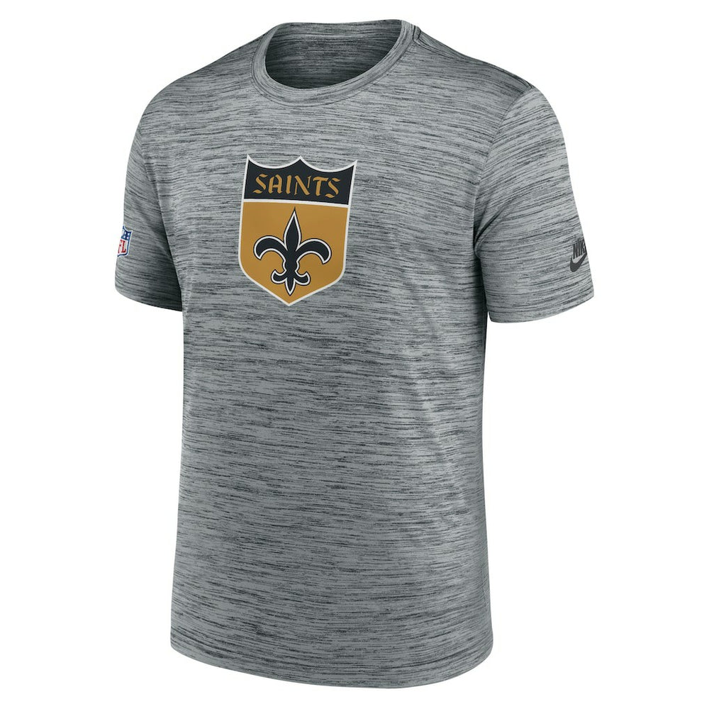 New Orleans Saints Sideline Velocity Throwback Logo Dri-FIT T-Shirt - Gray - Nike