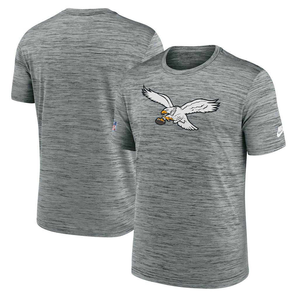 Philadelphia Eagles Sideline Velocity Throwback Logo Dri-FIT T-Shirt - Gray - Nike