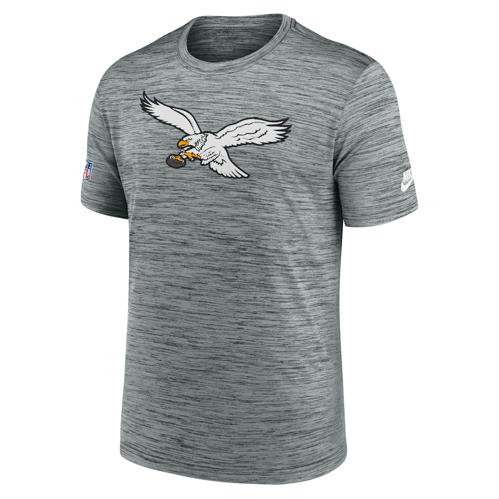 Philadelphia Eagles Sideline Velocity Throwback Logo Dri-FIT T-Shirt - Gray - Nike