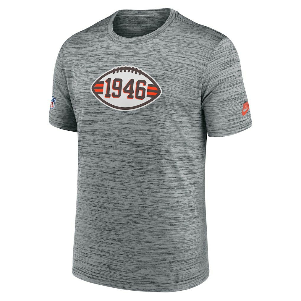 Cleveland Browns Sideline Velocity Throwback Logo Dri-FIT T-Shirt - Gray - Nike