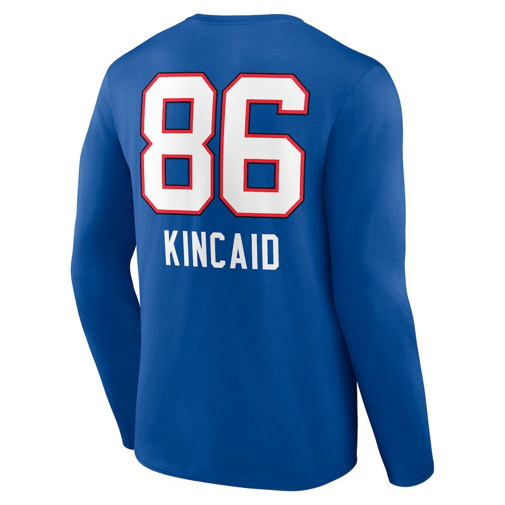 Dalton Kincaid Buffalo Bills Team Wordmark Player Name & Number Long Sleeve T-Shirt - Royal - NFL