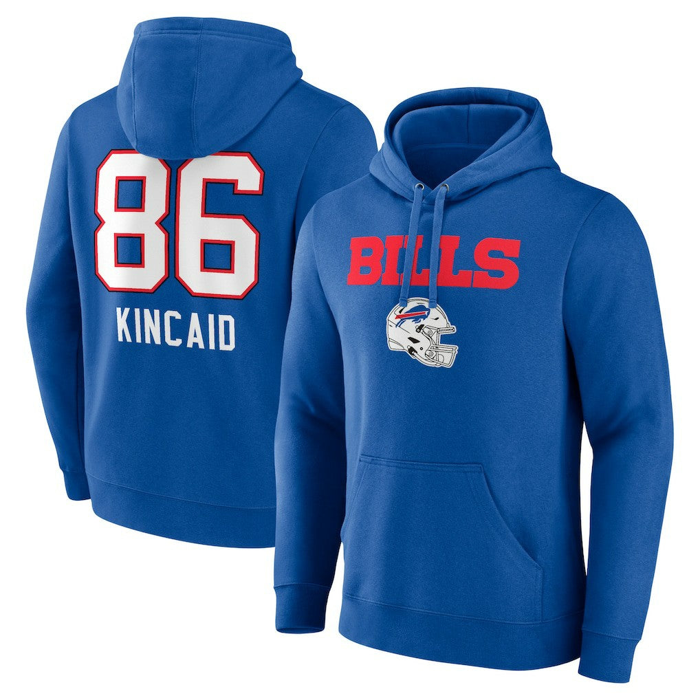 Dalton Kincaid Buffalo Bills Team Wordmark Player Name & Number Pullover Hoodie - Royal - NFL