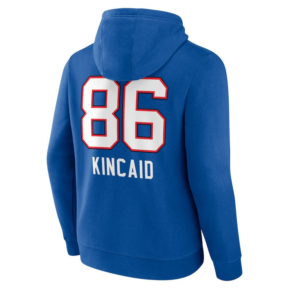 Dalton Kincaid Buffalo Bills Team Wordmark Player Name & Number Pullover Hoodie - Royal - NFL