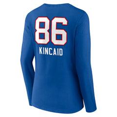 Dalton Kincaid Buffalo Bills Women's Team Wordmark Player Name & Number Long Sleeve V-Neck T-Shirt - Royal - NFL