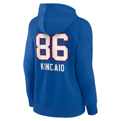Dalton Kincaid Buffalo Bills Women's Team Wordmark Player Name & Number Pullover Hoodie - Royal - NFL