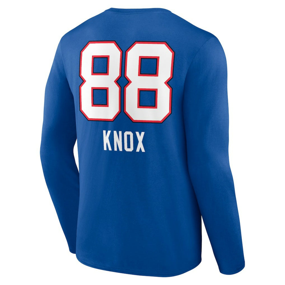 Dawson Knox Buffalo Bills Team Wordmark Player Name & Number Long Sleeve T-Shirt - Royal - NFL