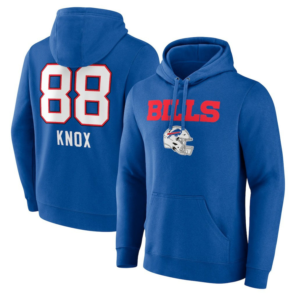 Dawson Knox Buffalo Bills Team Wordmark Player Name & Number Pullover Hoodie - Royal - NFL