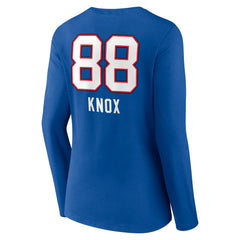 Dawson Knox Buffalo Bills Women's Team Wordmark Player Name & Number Long Sleeve V-Neck T-Shirt - Royal - NFL