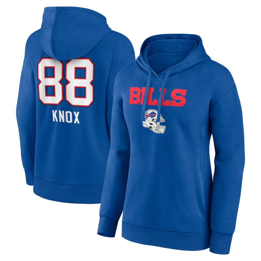 Dawson Knox Buffalo Bills Women's Team Wordmark Player Name & Number Pullover Hoodie - Royal - NFL