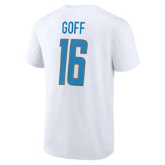 Jared Goff Detroit Lions Icon Player Name & Number T-Shirt - White - NFL