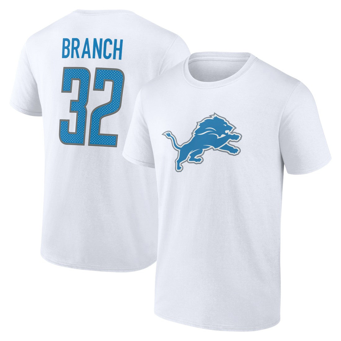Brian Branch Detroit Lions Icon Player Name & Number T-Shirt - White - NFL