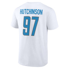 Aidan Hutchinson Detroit Lions Icon Player Name & Number T-Shirt - White - NFL