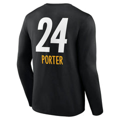 Joey Porter Jr. Pittsburgh Steelers Team Wordmark Player Name & Number Long Sleeve T-Shirt - Black - NFL