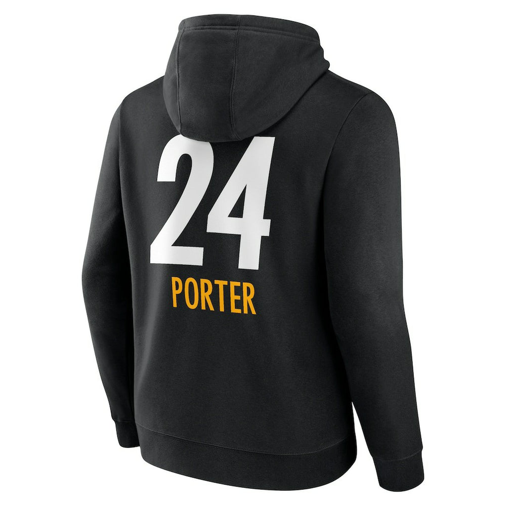 Joey Porter Jr. Pittsburgh Steelers Team Wordmark Player Name & Number Pullover Hoodie - Black - NFL