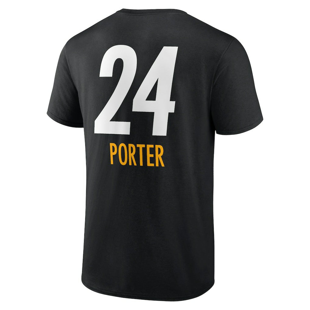 Joey Porter Jr. Pittsburgh Steelers Team Wordmark Player Name & Number T-Shirt - Black - NFL