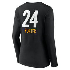 Joey Porter Jr. Pittsburgh Steelers Women's Team Wordmark Player Name & Number Long Sleeve V-Neck T-Shirt - Black - NFL