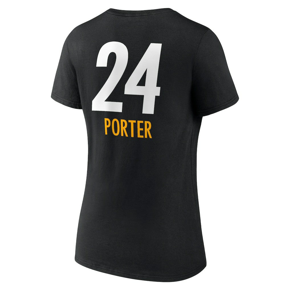 Joey Porter Jr. Pittsburgh Steelers Women's Team Wordmark Player Name & Number V-Neck T-Shirt - Black - NFL