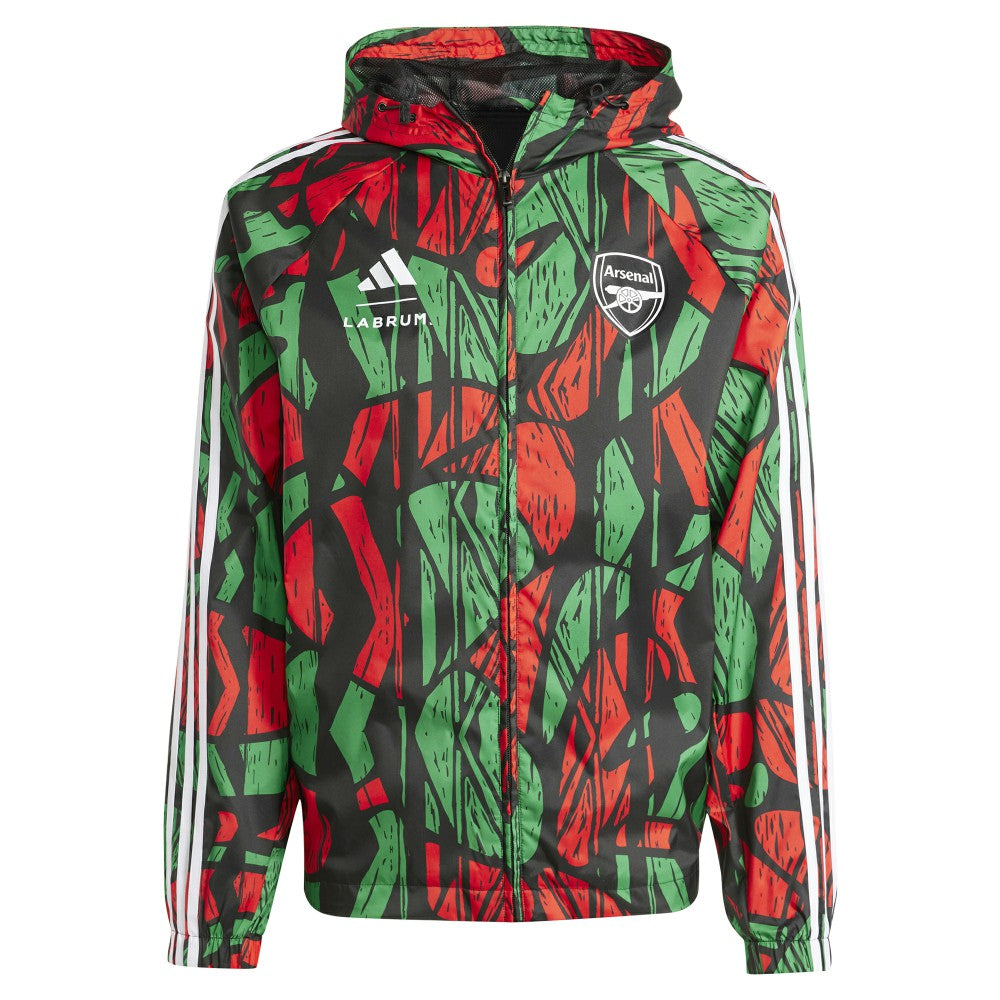 Adidas - Arsenal x Labrum London 2024/25 Seasonal Full-Zip Hoodie Windbreaker - Black