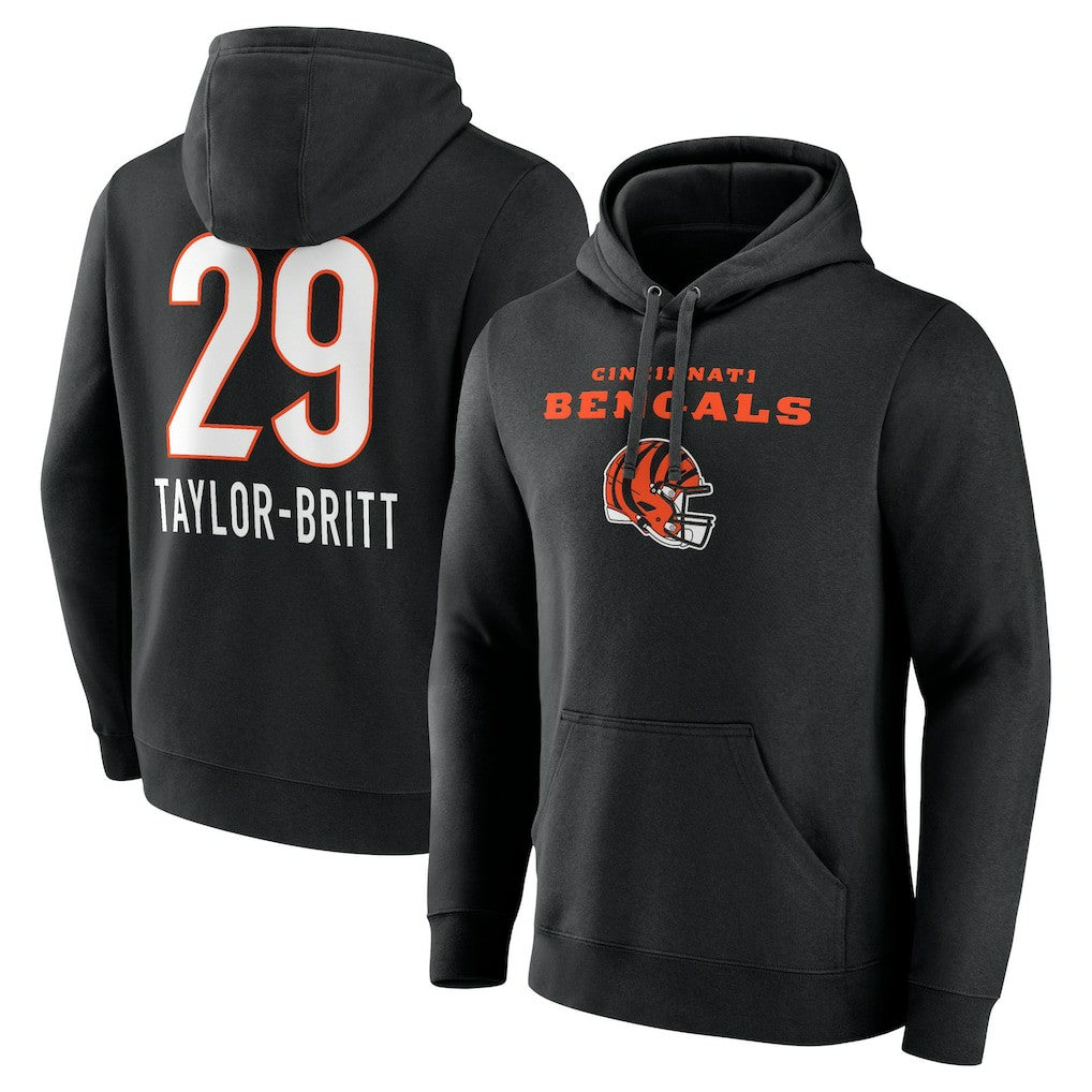Cam Taylor-Britt Cincinnati Bengals Team Wordmark Player Name & Number Pullover Hoodie - Black - NFL
