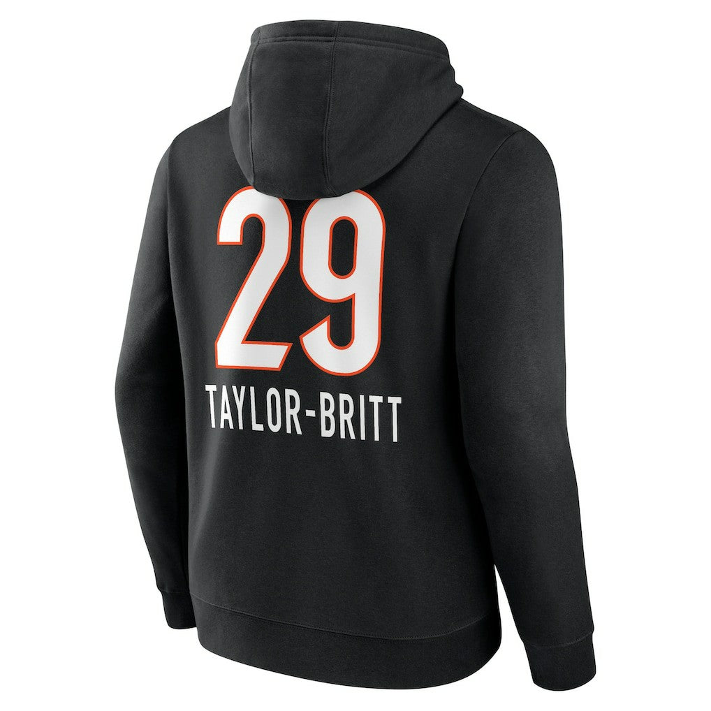 Cam Taylor-Britt Cincinnati Bengals Team Wordmark Player Name & Number Pullover Hoodie - Black - NFL