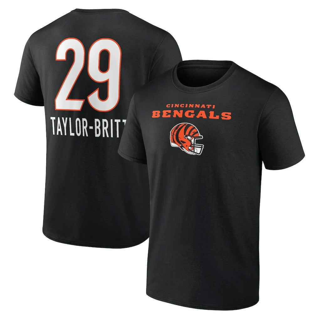Cam Taylor-Britt Cincinnati Bengals Team Wordmark Player Name & Number T-Shirt - Black - NFL