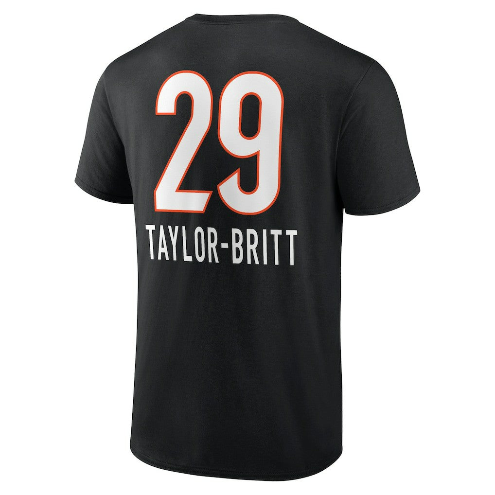 Cam Taylor-Britt Cincinnati Bengals Team Wordmark Player Name & Number T-Shirt - Black - NFL