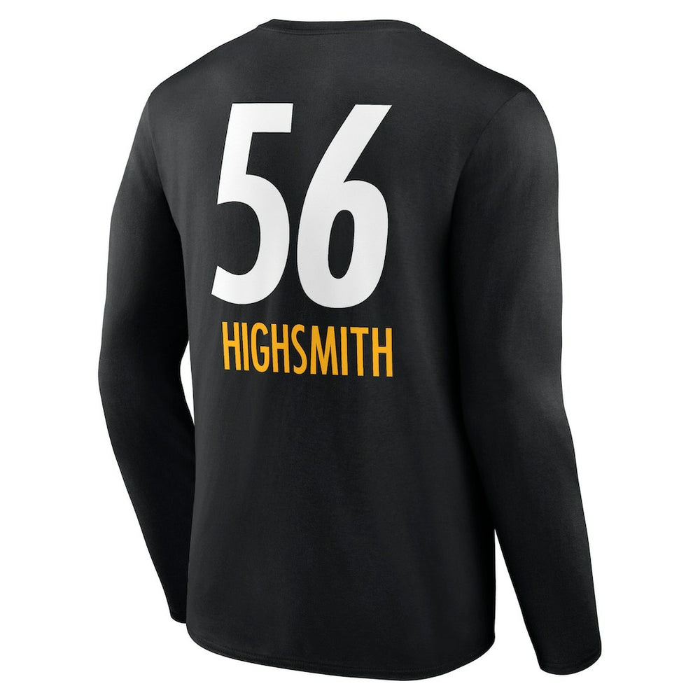 Alex Highsmith Pittsburgh Steelers Team Wordmark Player Name & Number Long Sleeve T-Shirt - Black - NFL