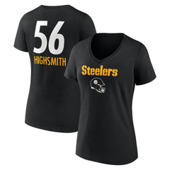 Alex Highsmith Pittsburgh Steelers Women's Team Wordmark Player Name & Number V-Neck T-Shirt - Black - NFL