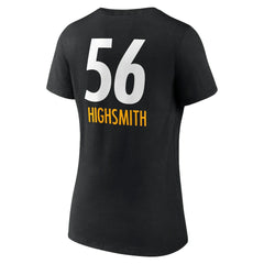 Alex Highsmith Pittsburgh Steelers Women's Team Wordmark Player Name & Number V-Neck T-Shirt - Black - NFL