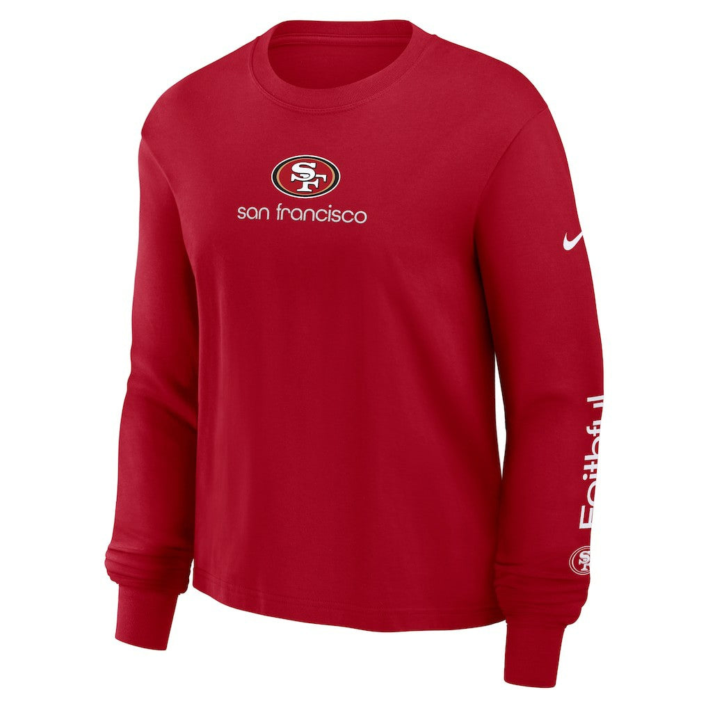 San Francisco 49ers Women's Boxy Long Sleeve T-Shirt - Scarlet - Nike