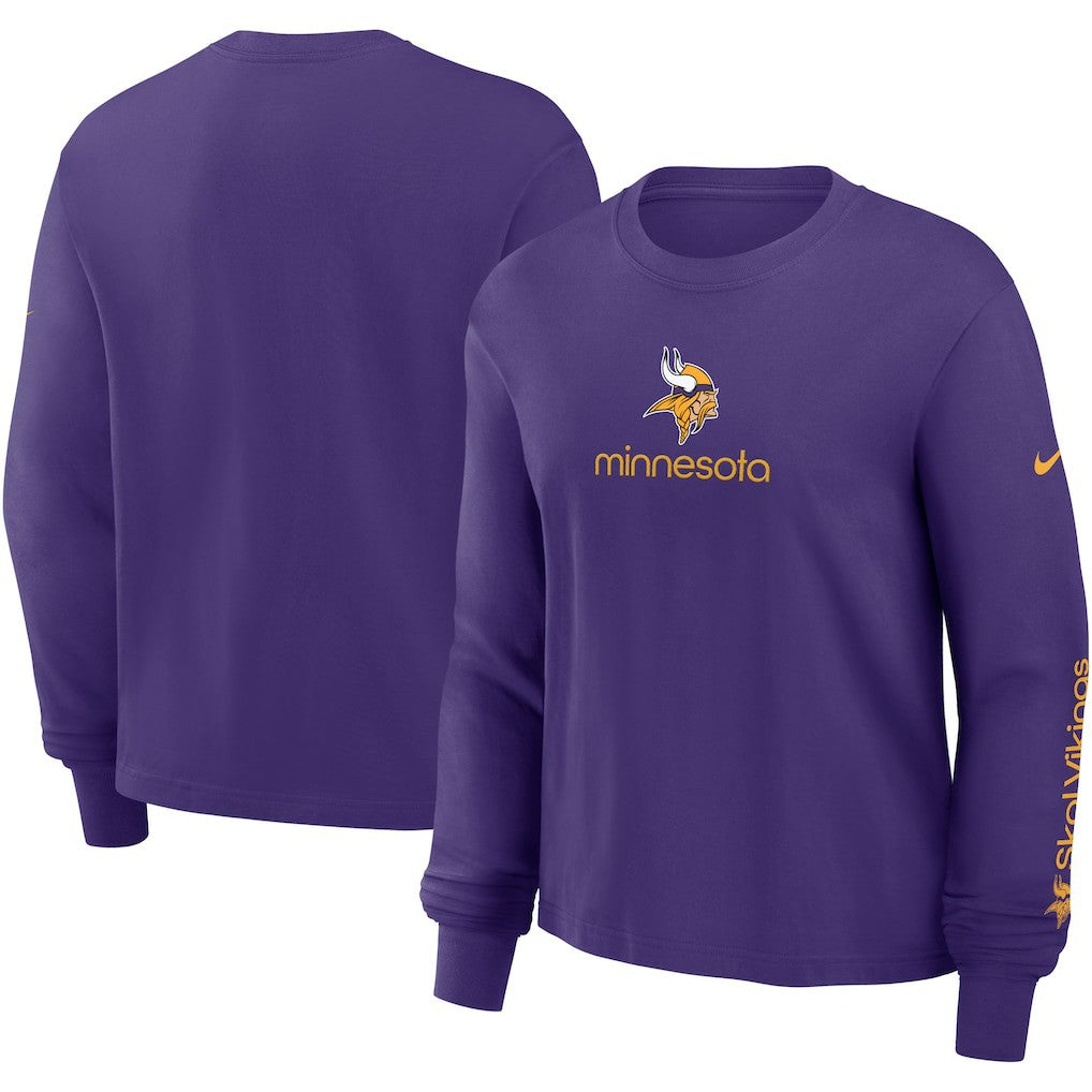 Minnesota Vikings Women's Boxy Long Sleeve T-Shirt - Purple - Nike