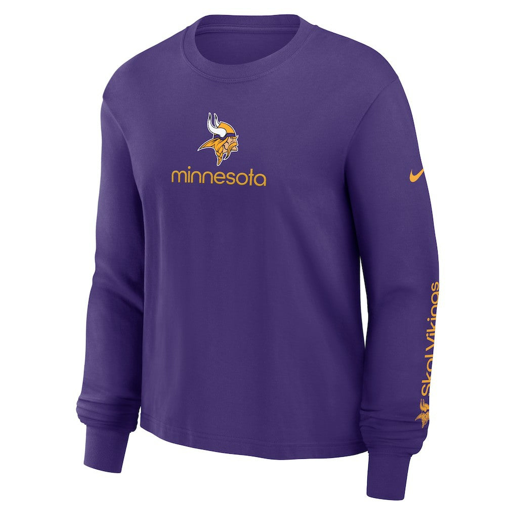 Minnesota Vikings Women's Boxy Long Sleeve T-Shirt - Purple - Nike