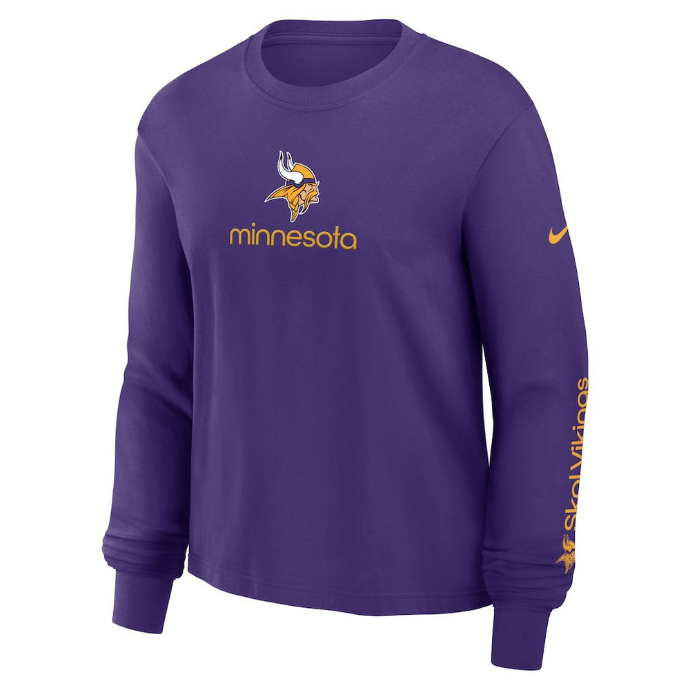 Minnesota Vikings Women's Boxy Long Sleeve T-Shirt - Purple - Nike