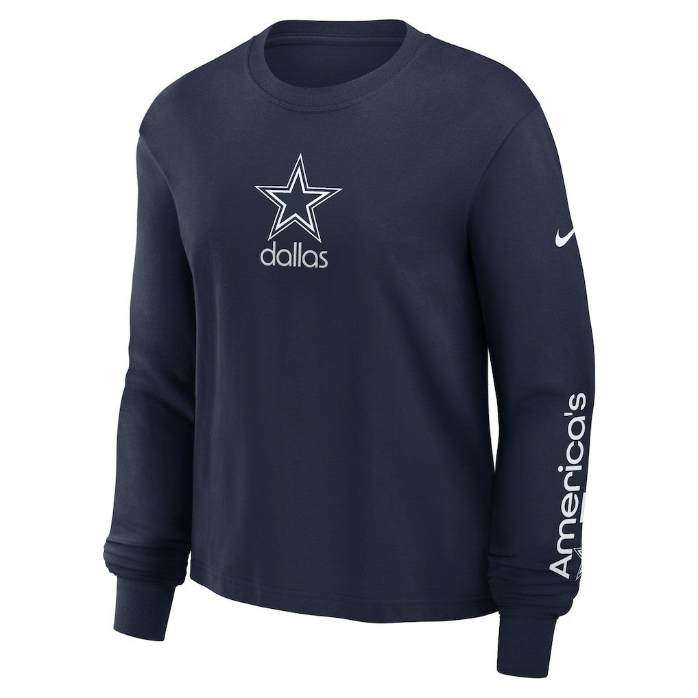 Dallas Cowboys Women's Boxy Long Sleeve T-Shirt - Navy - Nike