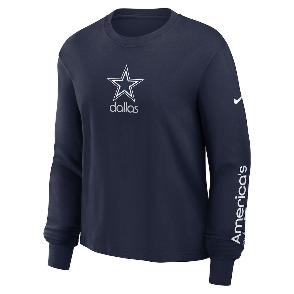 Dallas Cowboys Women's Boxy Long Sleeve T-Shirt - Navy - Nike