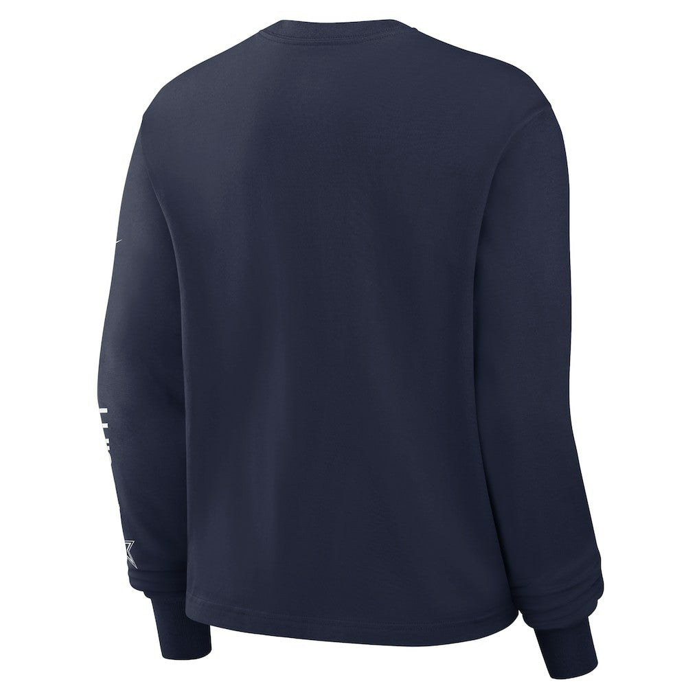 Dallas Cowboys Women's Boxy Long Sleeve T-Shirt - Navy - Nike