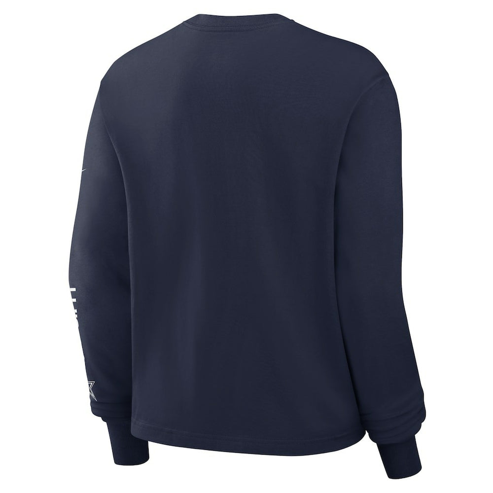 Dallas Cowboys Women's Boxy Long Sleeve T-Shirt - Navy - Nike