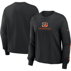 Cincinnati Bengals Women's Boxy Long Sleeve T-Shirt - Black - Nike