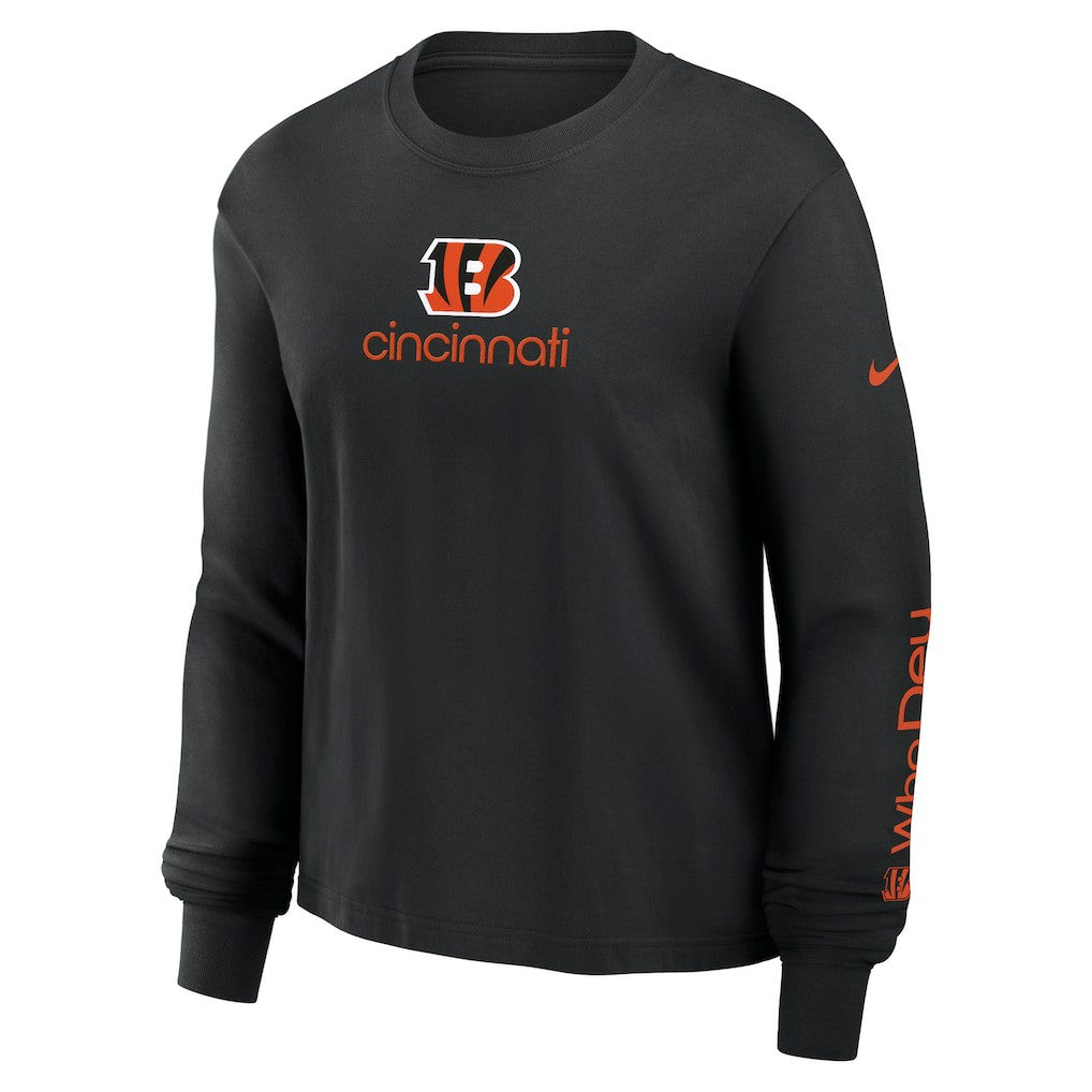 Cincinnati Bengals Women's Boxy Long Sleeve T-Shirt - Black - Nike