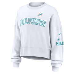 Miami Dolphins Women's Oversized Pullover Sweatshirt - White - Nike