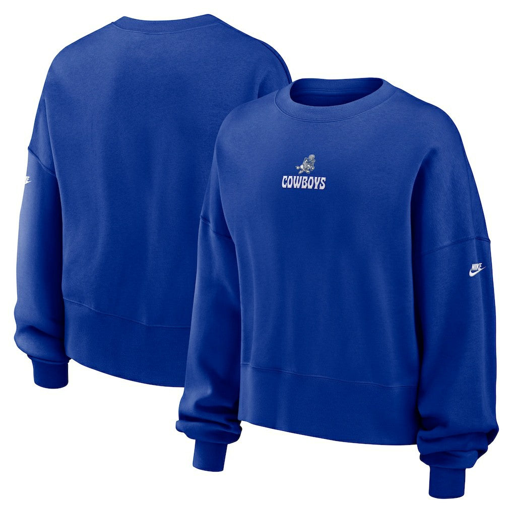 Dallas Cowboys Women's Oversized Rewind Pullover Sweatshirt - Royal - Nike